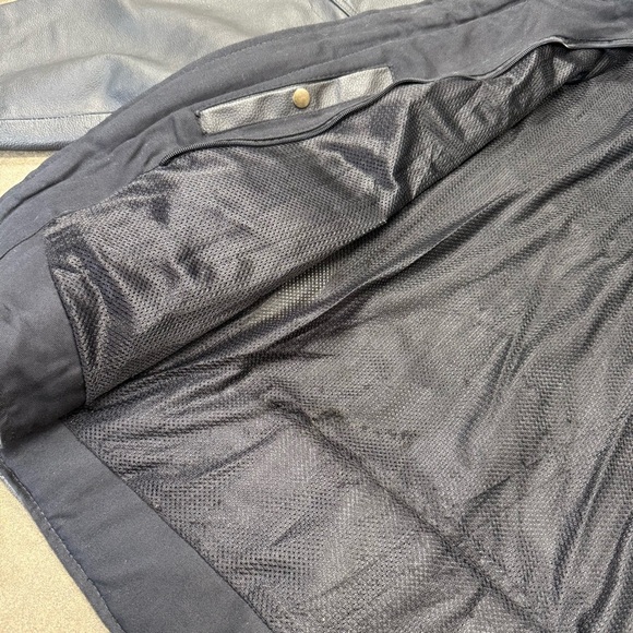 Vintage Genuine Leather Motorcycle Jacket Black Side Lace Biker - Picture 9 of 13